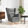 Silla mecedora de tela gris oscuro 74x90x102 cm 3