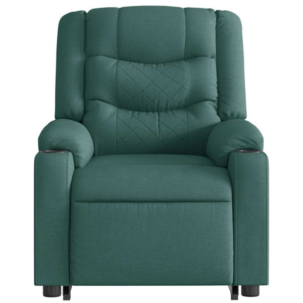 Sillón masaje eléctrico reclinable elevable tela verde oscuro M 5