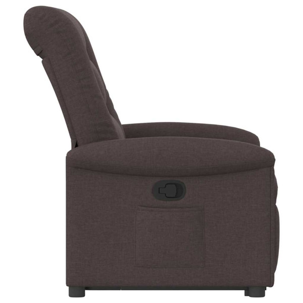 Sillón reclinable elevable tela marrón oscuro M 5