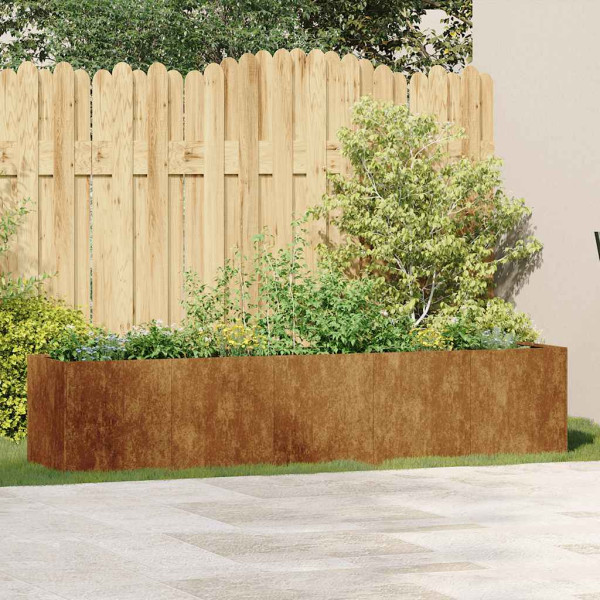 Jardinera oxidada 200x40x40 cm acero corten M 3
