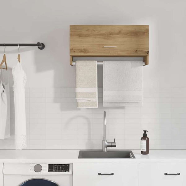 Armario de madera de ingeniería roble artesanal 70x32.5x35 cm M 3