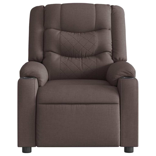 Sillón reclinable de masaje eléctrico tela marrón oscuro M 5