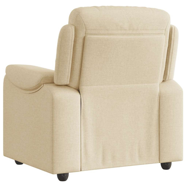 Sillón reclinable de tela crema M 5