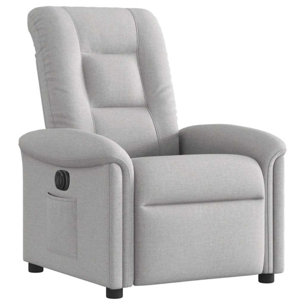 Sillón reclinable eléctrico de tela gris nube M 4