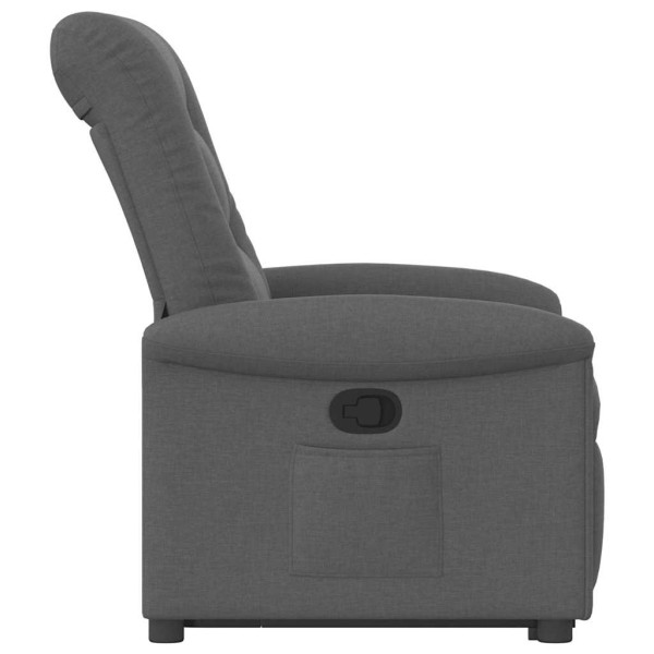 Sillón reclinable elevable de tela gris oscuro M 5