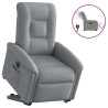 Sillón eléctrico reclinable elevable de tela gris claro 1