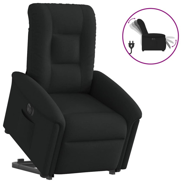 Sillón eléctrico reclinable elevable de tela negro D