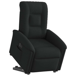 Sillón eléctrico reclinable elevable de tela negro H