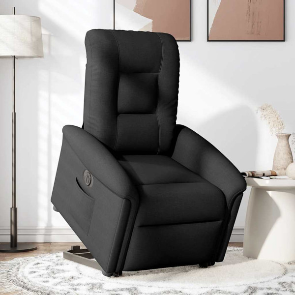 Sillón eléctrico reclinable elevable de tela negro M 3