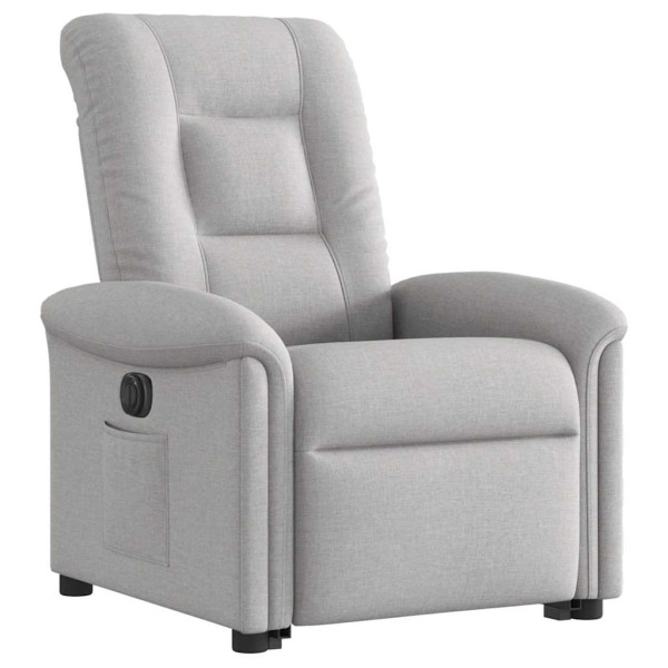 Sillón eléctrico reclinable elevable de tela gris nube M 4
