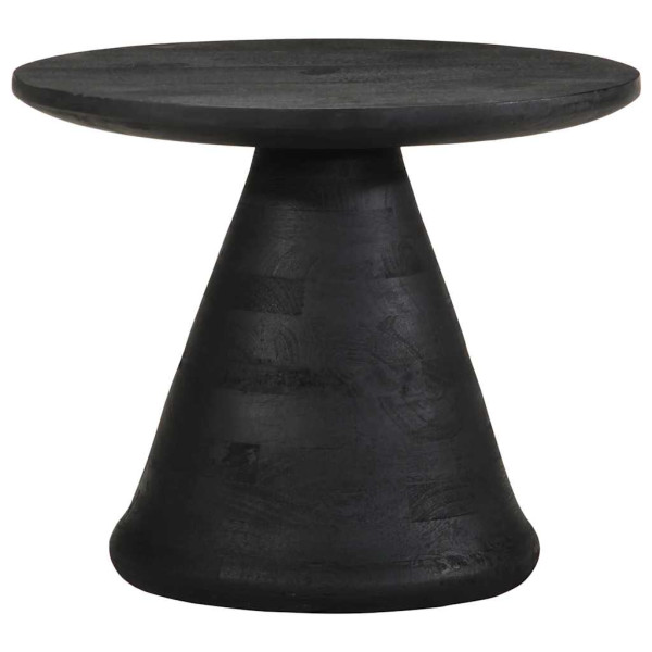 Mesa de apoio preto Ø50x40 cm madeira de mangueira maciça M 2