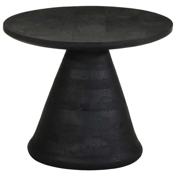 Mesa de apoio preto Ø50x40 cm madeira de mangueira maciça M 3