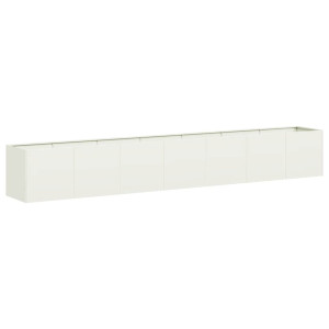 Jardinera de acero laminado en frío blanco 280x40x40 cm H