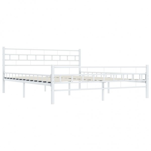 Estructura de cama de metal blanco 140x200 cm M 2