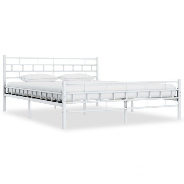 Estructura de cama de metal blanca 160x200 cm D