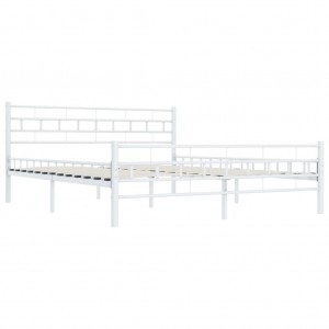 Estructura de cama de metal blanca 160x200 cm H