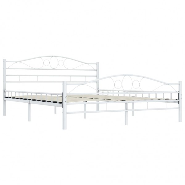 Estructura de cama de metal blanca 160x200 cm M 2