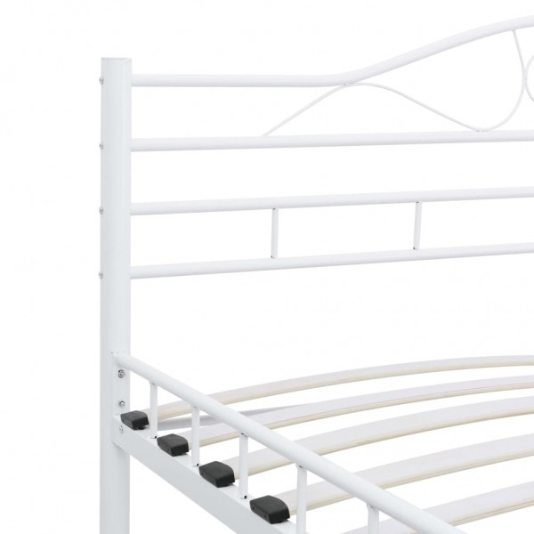 Estructura de cama de metal blanca 160x200 cm M 5