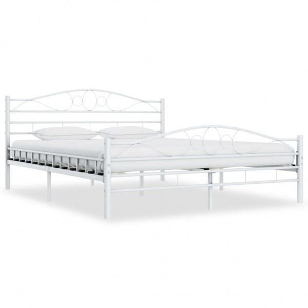Estructura de cama de metal blanco 200x200 cm D