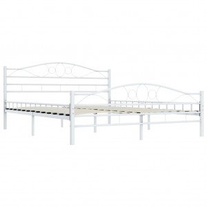 Estructura de cama de metal blanco 200x200 cm H
