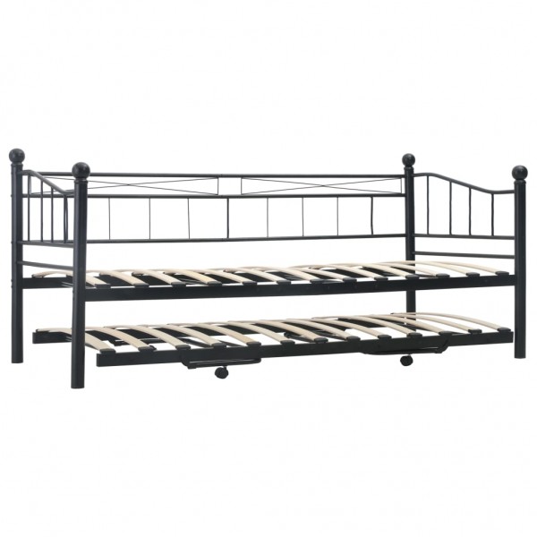 Estructura de cama de acero negra 180x200/90x200 cm M 3