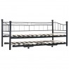 Estructura de cama de acero negra 180x200/90x200 cm 3