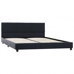 Cama canapé hidráulica cuero sintético negro 120x200 cm H