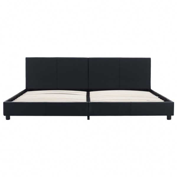 Cama hidráulica c/ arrumação 160x200cm couro artificial preto M 3