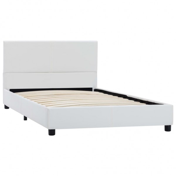 Cama hidráulica c/ arrumação 100x200cm couro artificial branco M 2