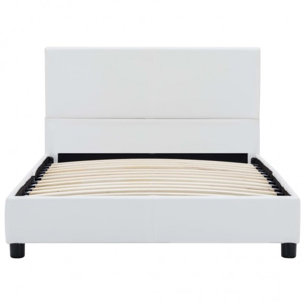 Cama hidráulica c/ arrumação 100x200cm couro artificial branco M 3