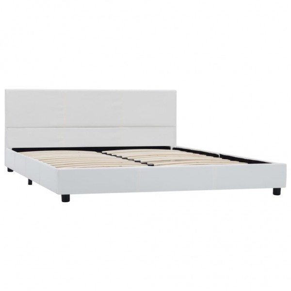 Cama canapé hidráulica cuero sintético blanco 120x200 cm M 2