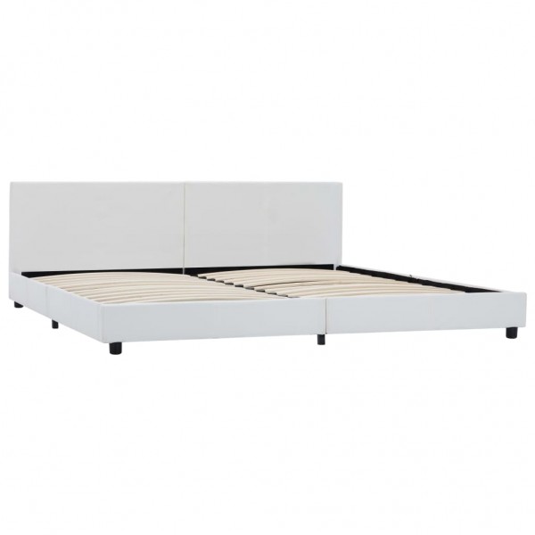 Cama canapé hidráulica cuero sintético blanco 160x200 cm M 2