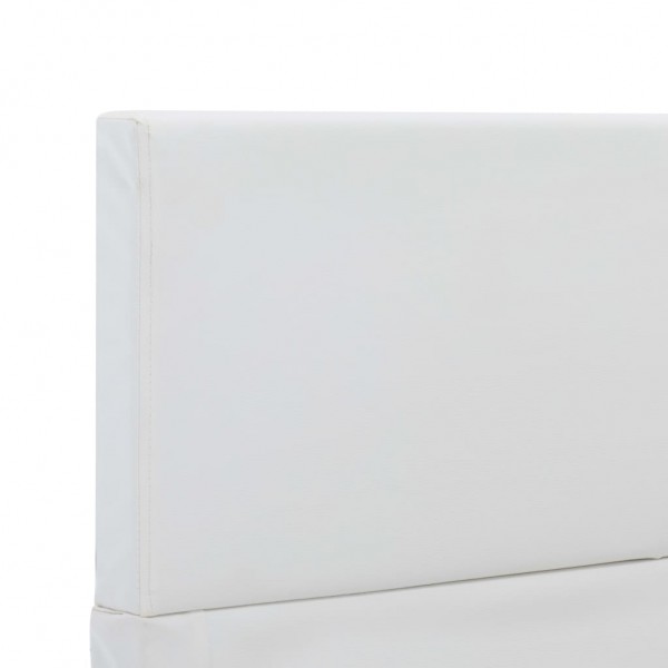 Cama hidráulica c/ arrumação 160x200cm couro artificial branco M 5