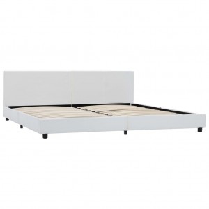 Cama canapé hidráulica cuero sintético blanco 180x200 cm H