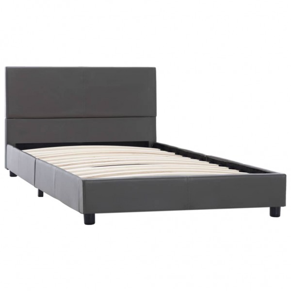 Cama hidráulica c/ arrumação 90x200cm couro artificial cinza M 2