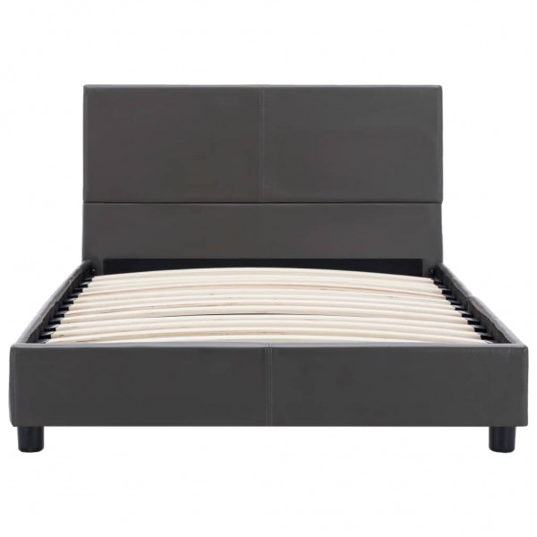 Cama canapé hidráulica cuero sintético gris 90x200 cm M 3