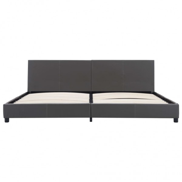 Cama hidráulica c/ arrumação 180x200cm couro artificial cinza M 3