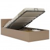 Cama hidráulica c/ arrumação 90x200cm couro artif. cappuccino 1