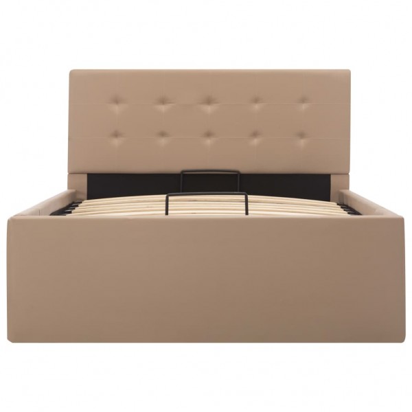 Cama canapé hidráulica cuero sintético capuchino 90x200 cm M 4