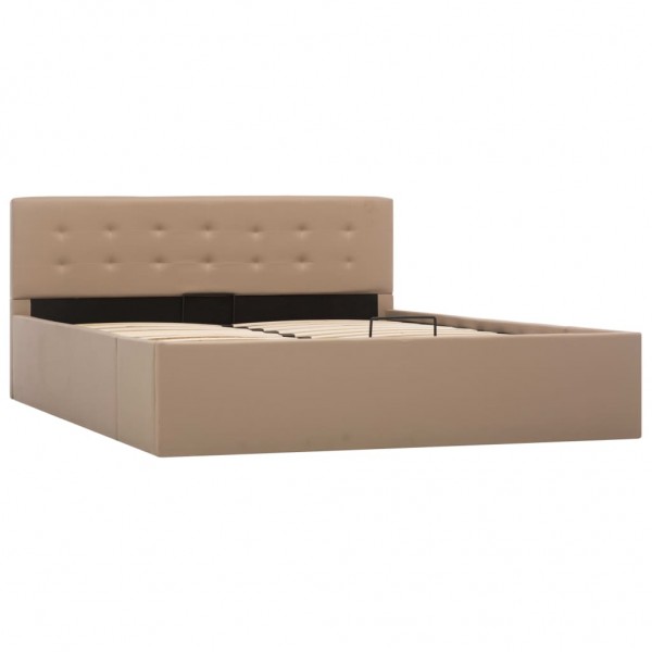 Cama canapé hidráulica cuero sintético capuchino 140x200 cm M 3