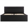 Cama hidráulica LED c/ arrumação 140x200cm couro artifi. preto 5