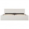 Cama canapé hidráulica con LED cuero sintético blanco 160x200cm 5