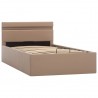 Cama canapé hidráulica LED cuero sintético capuchino 100x200 cm 4