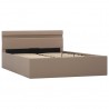 Cama canapé hidráulica LED cuero sintético capuchino 120x200 cm 4