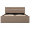 Cama canapé hidráulica LED cuero sintético capuchino 140x200 cm 5