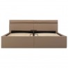 Cama canapé hidráulica LED cuero sintético capuchino 160x200 cm 5