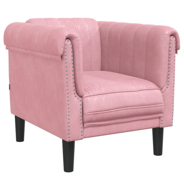 Sillón de terciopelo rosa M 2