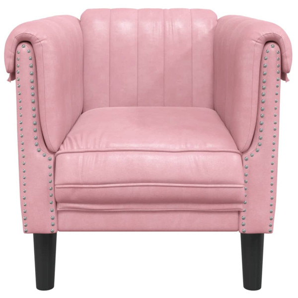 Sillón de terciopelo rosa M 4