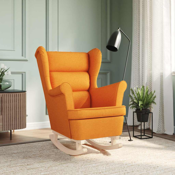 Cadeira de baloiço 74x90x102 cm tecido amarelo-escuro M 3