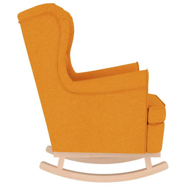 Silla mecedora de tela amarillo oscuro 74x90x102 cm M 5